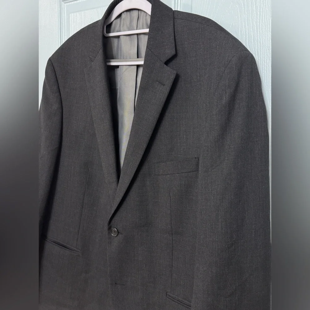 Pronto Uomo Men’s Charcoal Gray 2 Button Suit Jacket Blazer 46R Wool Blend